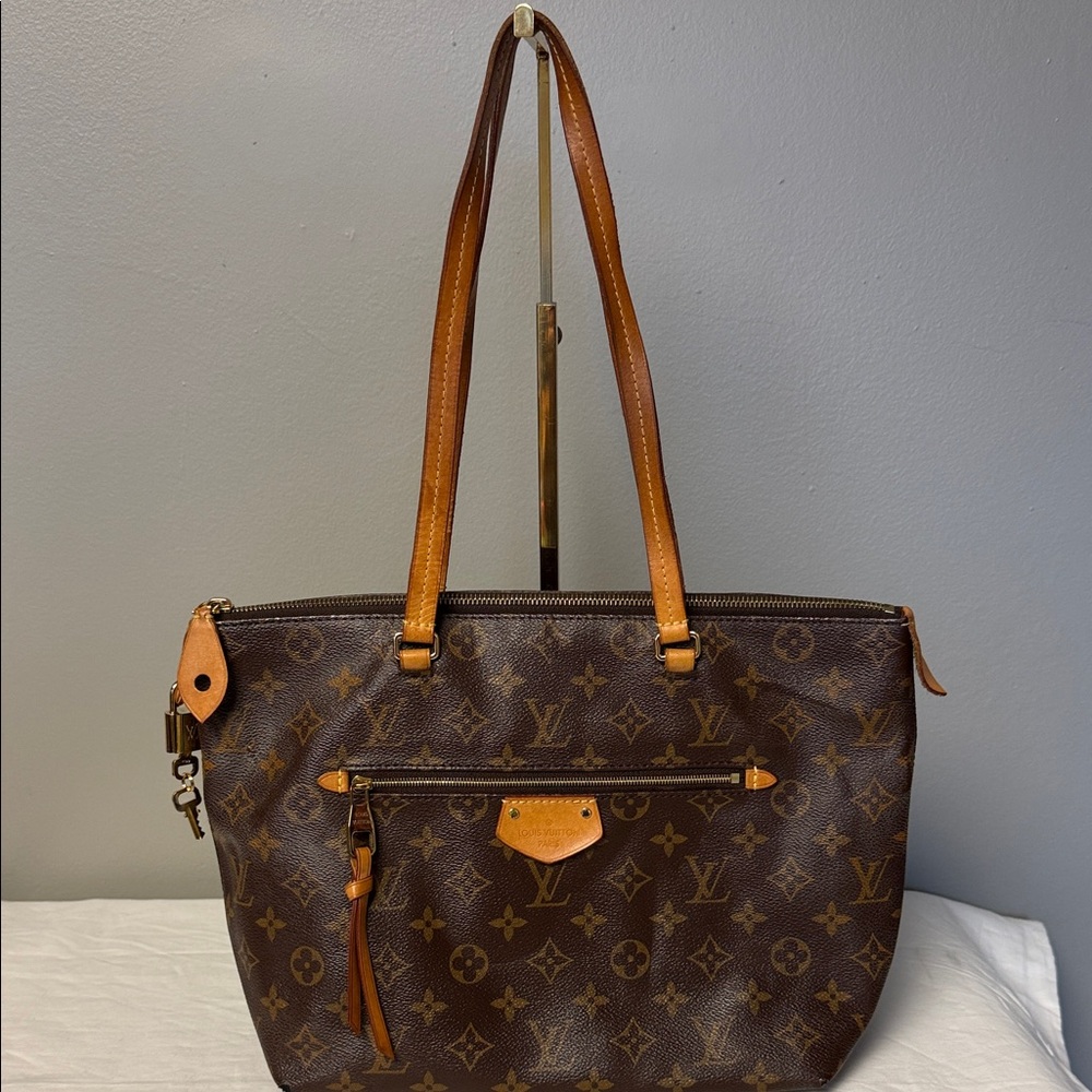 Louis Vuitton Monogram Iena MM Tote Bag Zip Top Shoulder Bag 2016